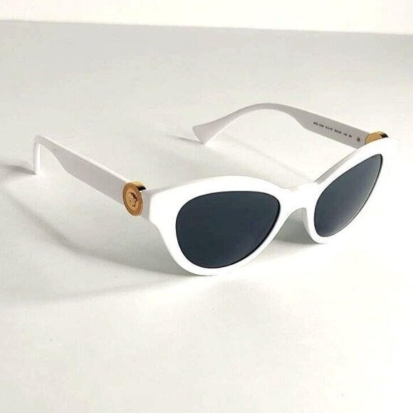 VERSACE White Cat Eye Sunglasses VE4435 Medusa Logo Retro - Picture 3 of 13